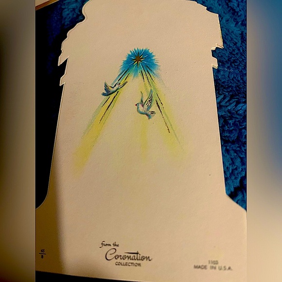 set of 3 rare Vtg Christmas cards coronation brand multicolor 40s birds + - Picture 7 of 9